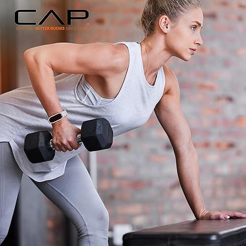 Miniatura 6 de CAP Barbell Juego de mancuernas hexagonales recubiertas de 150 libras con estante vertical Múltiples opciones