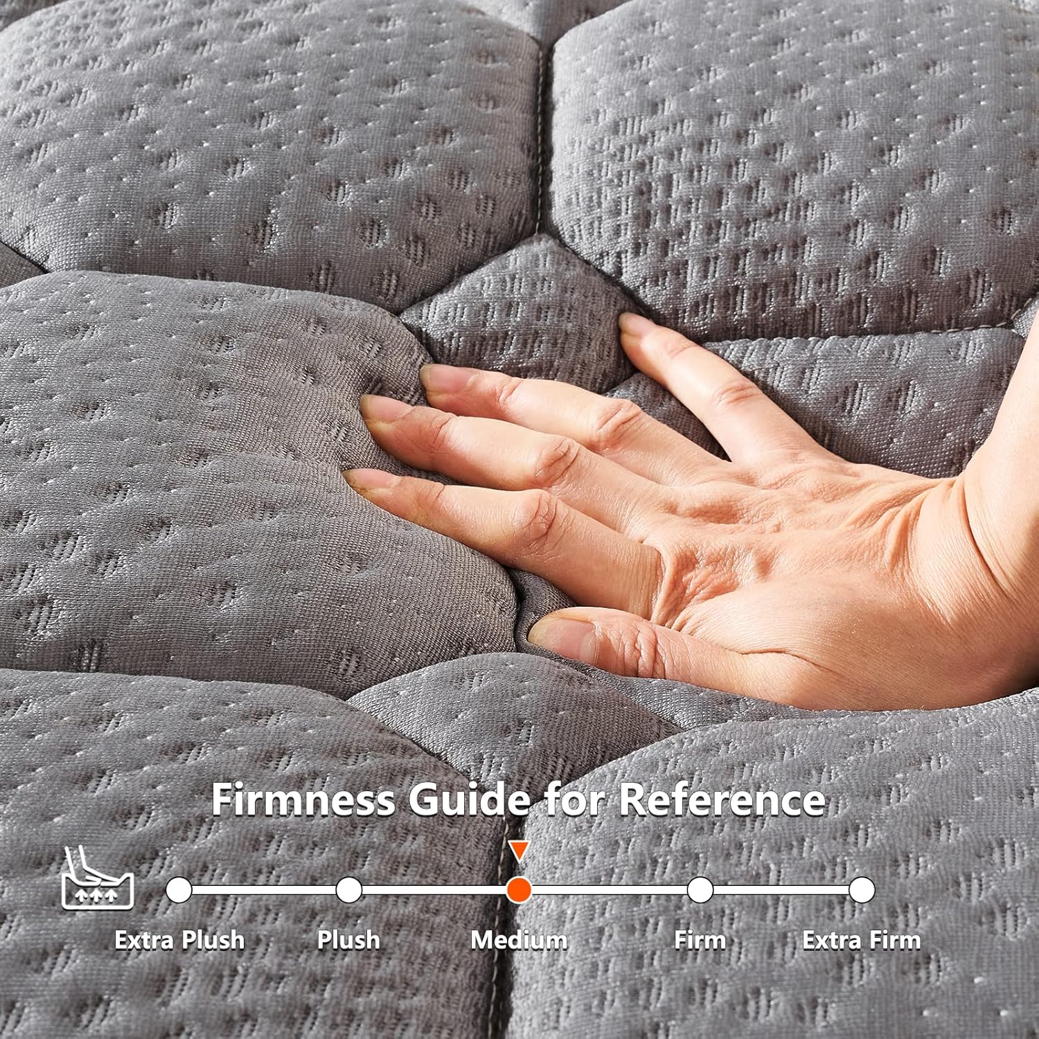 Vesgantti 3FT Single Mattress, 10 Inch Hybrid Mattress with Breathable Memory Memory Foam and Individually Pocket Spring - Medium Firm, Grey image 4