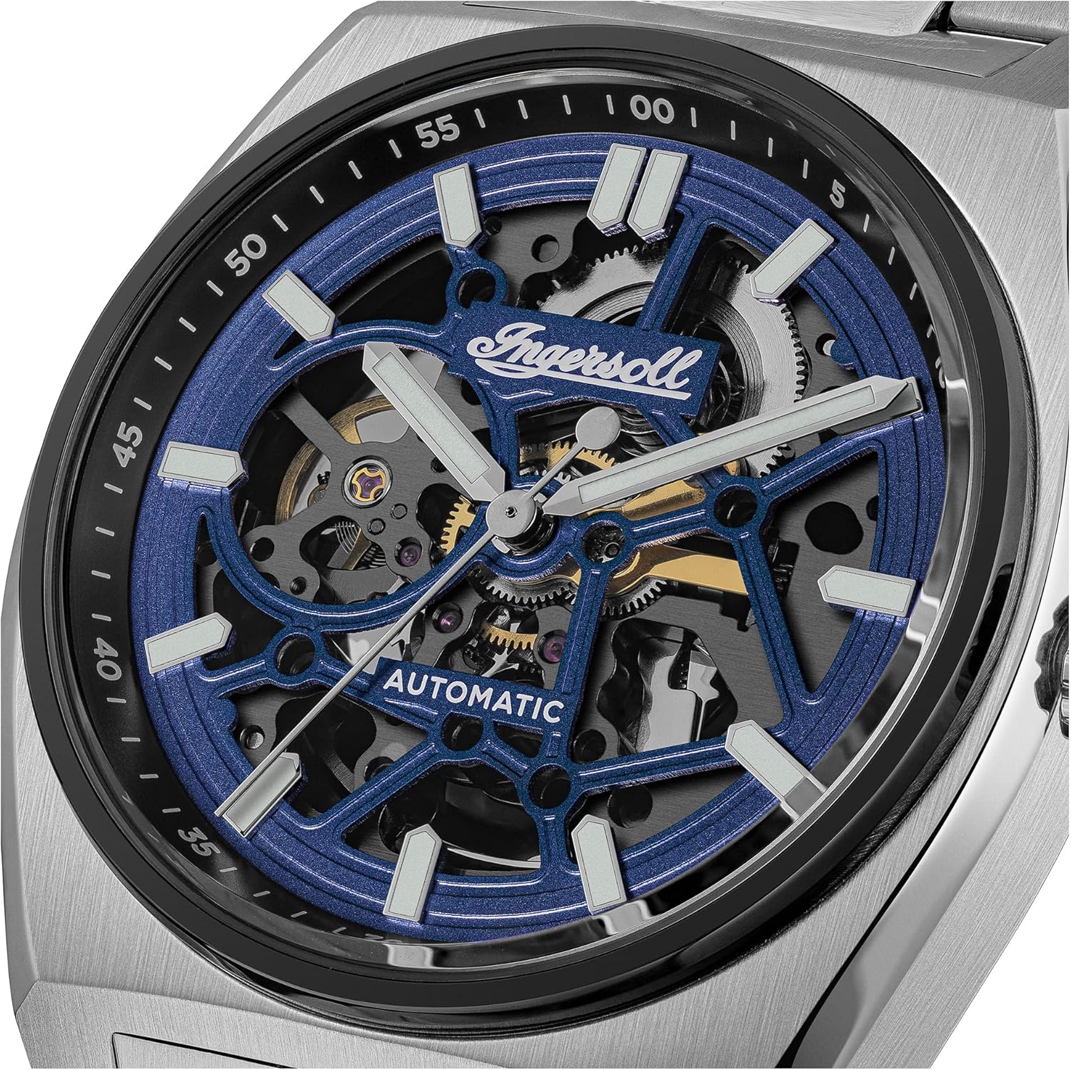 Close-up of Ingersoll The Vert skeleton dial