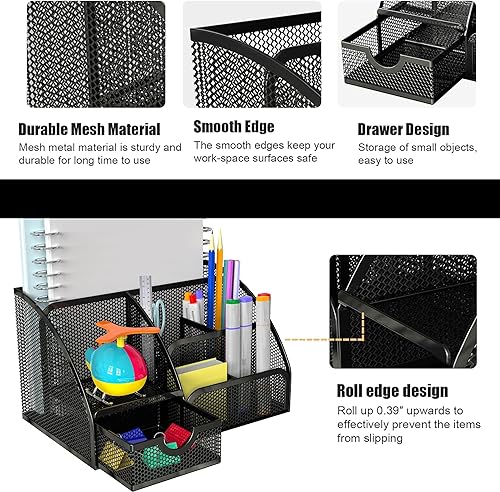 Miniatura 2 de Suministros de accesorios de escritorio de oficina, 12 organizadores de escritorio y accesorios con dispensador de cinta y grapadora, grapas,