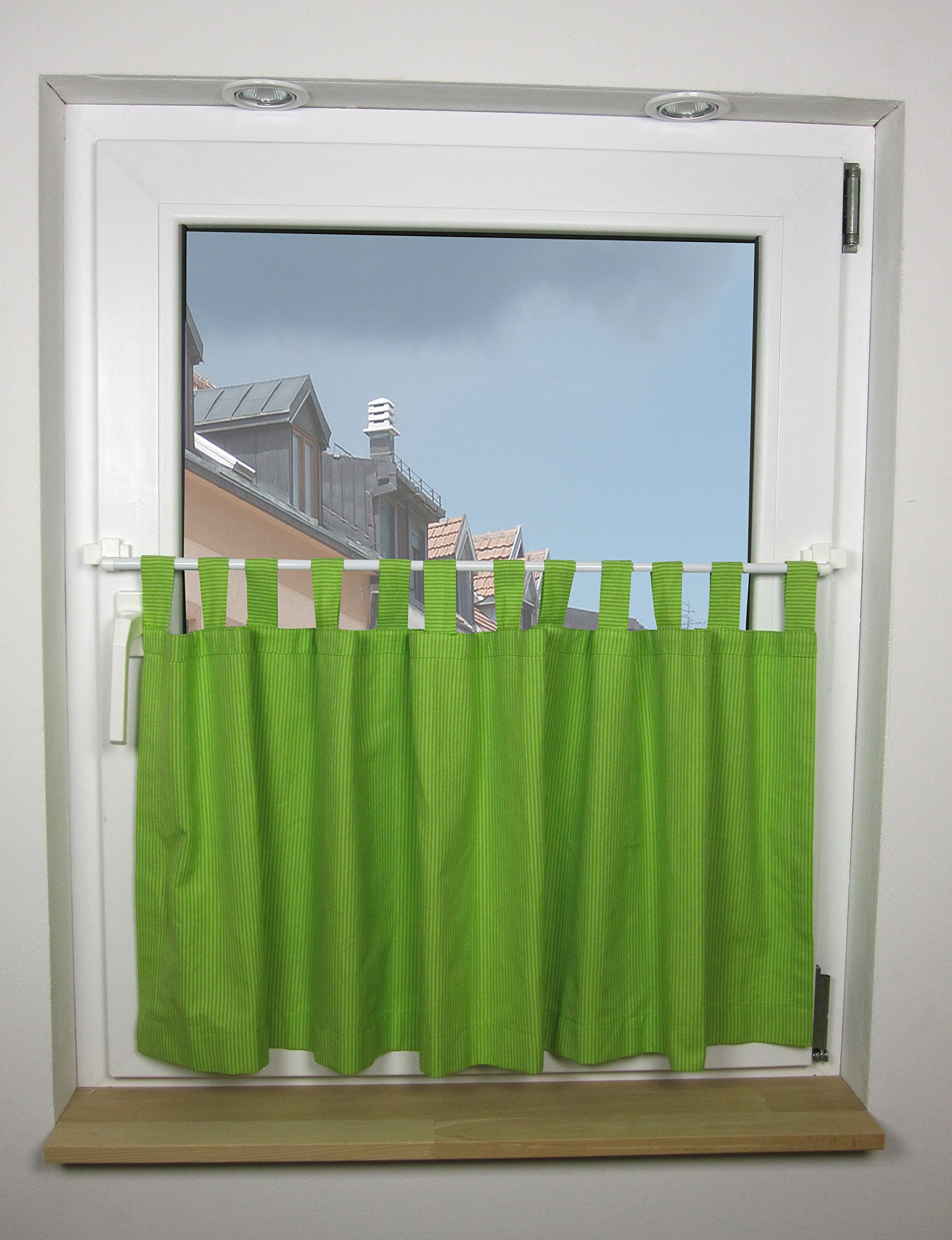prodecoshop Klemmstange für Scheibengardinen, Scheiben- Gardinenstange mit Klemmträger, 85-135 cm ausziehbar, Ø 12 mm mit Seitenlager