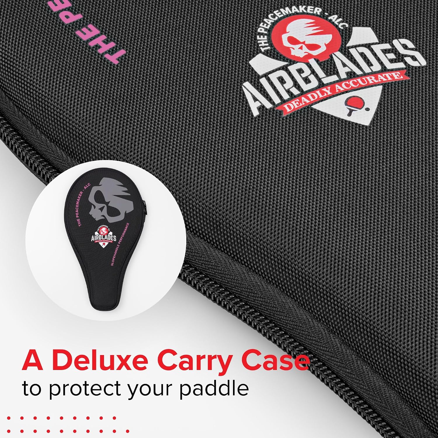 The Peace Maker ALC - Professional Ping Pong Paddle - Carbon Fiber Table Tennis Racket Producing Maximum Spin & Control for All Levels - Hard Carry Case & Ergonomic Handle.