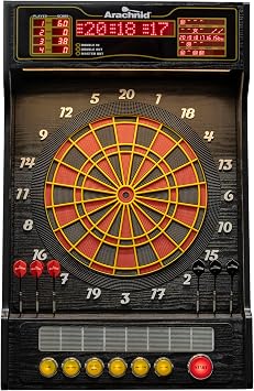 Arachnid Cricket Pro Dartcade Electronic Dartboard Set, 15.5 Regulation Soft Tip Board, ArcadeStyle LED Scoring, Voice Callouts, 41 Games/323 Variations, Up to 16 Players
