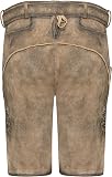 Original Bavarian Premium Lederhosen Ludwig- with Traditional Belt - Schöneberger Trachten Masterpiece Series Goat Leather (UK 33" (EU:50), Brown) - 6