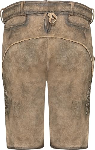 Original Bavarian Premium Lederhosen Ludwig- with Traditional Belt - Schöneberger Trachten Masterpiece Series Goat Leather (UK 33" (EU:50), Brown) - 6