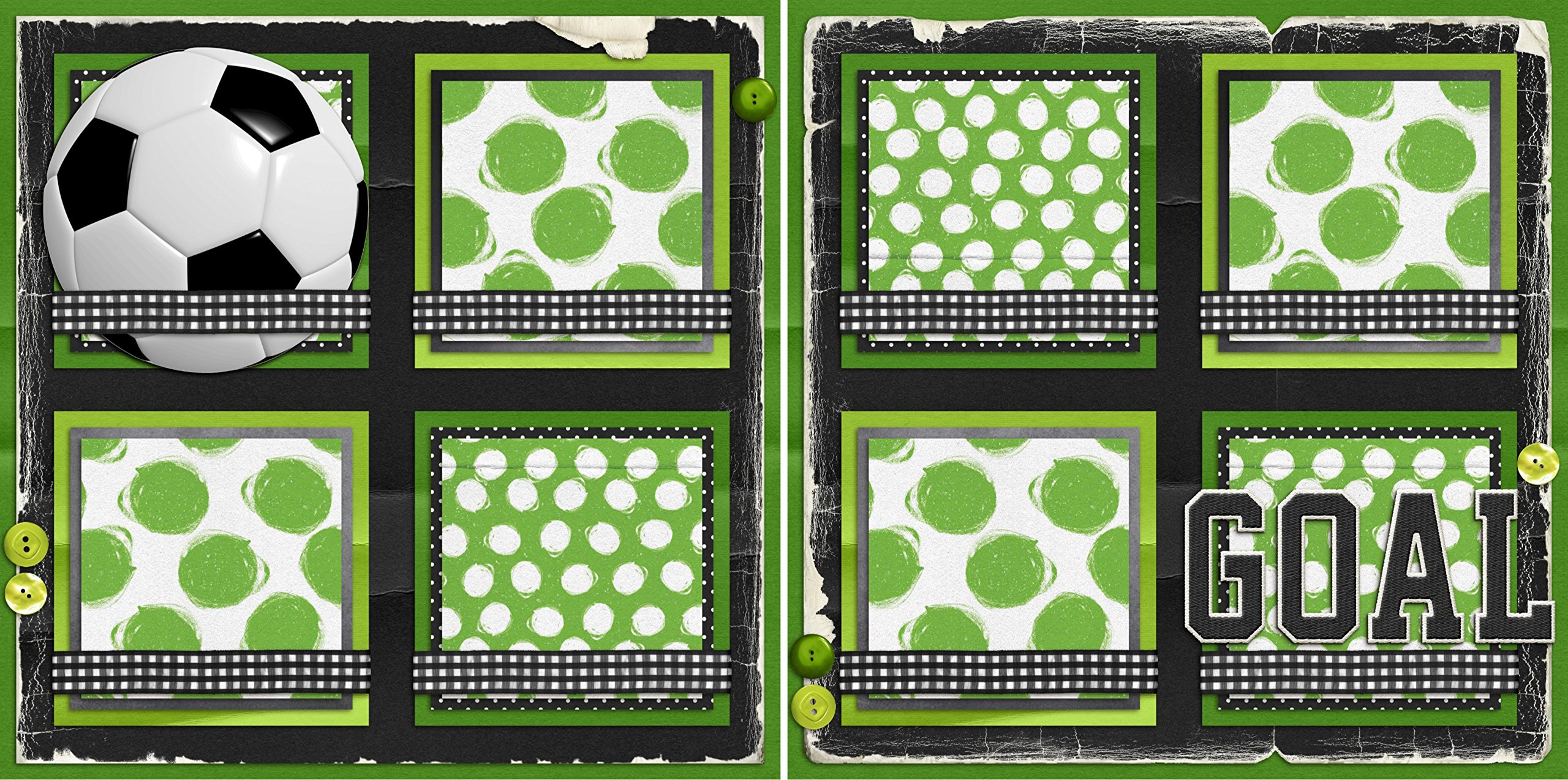 Zestaw do scrapbookingu piłki nożnej - 5 układów podwójnych stron