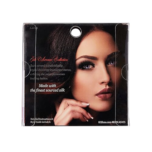 Miniatura 4 de KISS Lash Couture 5th Avenue Collection - Pestañas postizas con fibras hechas a mano, reutilizables, aptas para lentes de contacto, estilo