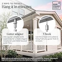 Vista 5 de Rain Chains Direct - Cadena de lluvia de barril - 8.5 pies - Aluminio fresado duradero - Cadenas de lluvia premium para canaletas