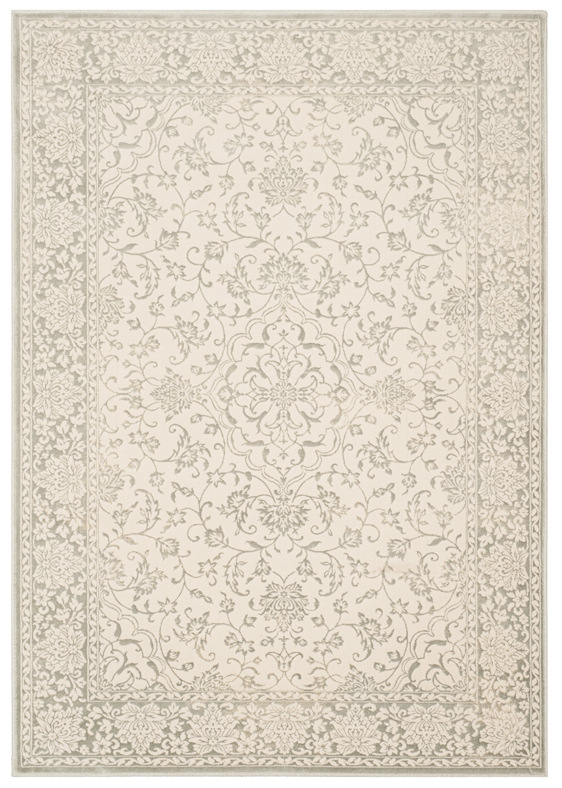 Safavieh Transitional Indoor Woven Rectangle Area Rug, Noble Collection, NBL659, in Light Blue / Ivory, 122 X 170 cm for Living Room, Bedroom or Any Indoor Space