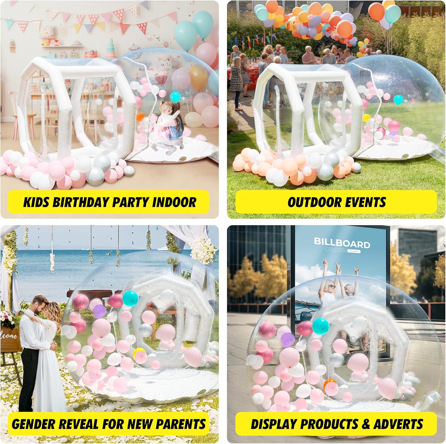 Casa De Burbujas Hinchable De 3 M Con Cúpula De TPU | Carpa Transparente Para Fiestas Y Eventos Con Soplador Incluido