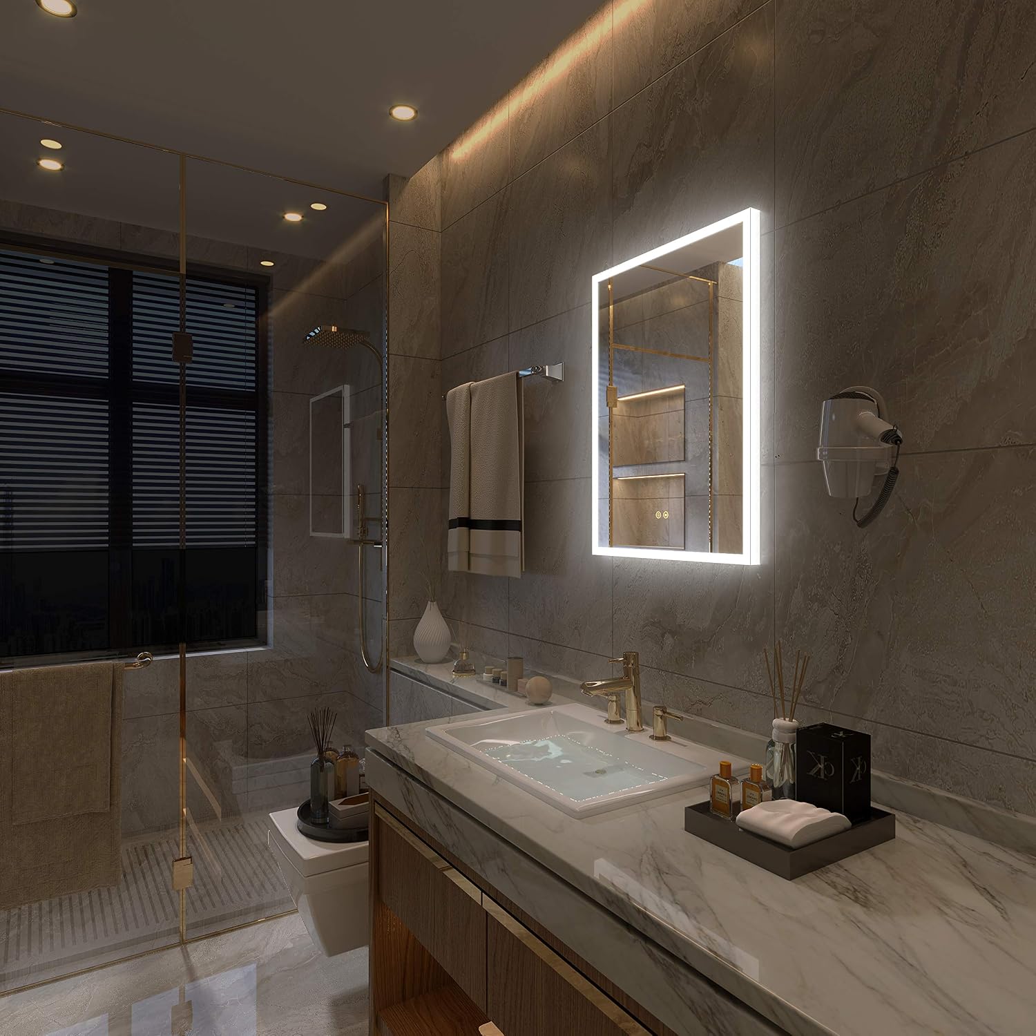 Best Promo Petus PetusHouse 20 X 28 Inch LED Lighted Bathroom Mirrors, Acrylic Frame Wall Mounted White Light Dimmable Anti-Fog Memory Button Waterproof CRI>90 5MM Copper Free Mirrors, Vertical & Horizontal Crazy Clearance Petus PetusHouse 20 X 28 Inch LED Lighted Bathroom Mirrors, Acrylic Frame Wall Mounted White Light Dimmable Anti-Fog Memory Button Waterproof CRI>90 5MM Copper Free Mirrors, Vertical & Horizontal