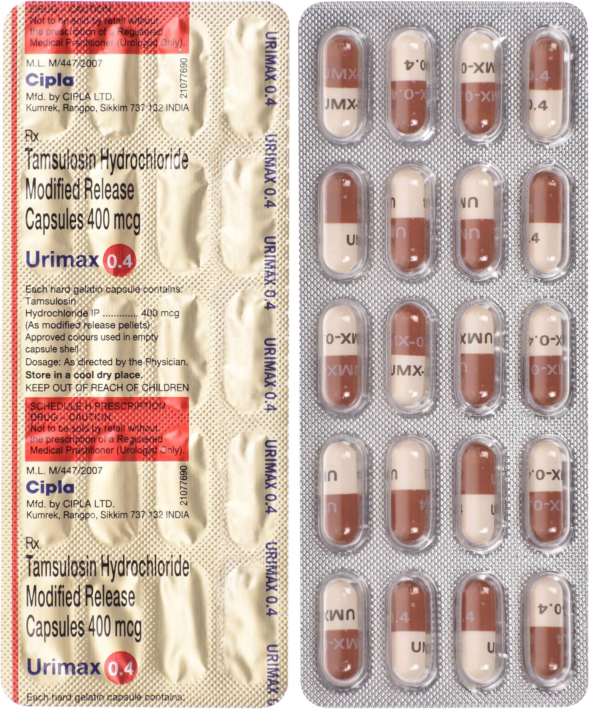 Urimax 0.4 - Strip of 20 Capsules