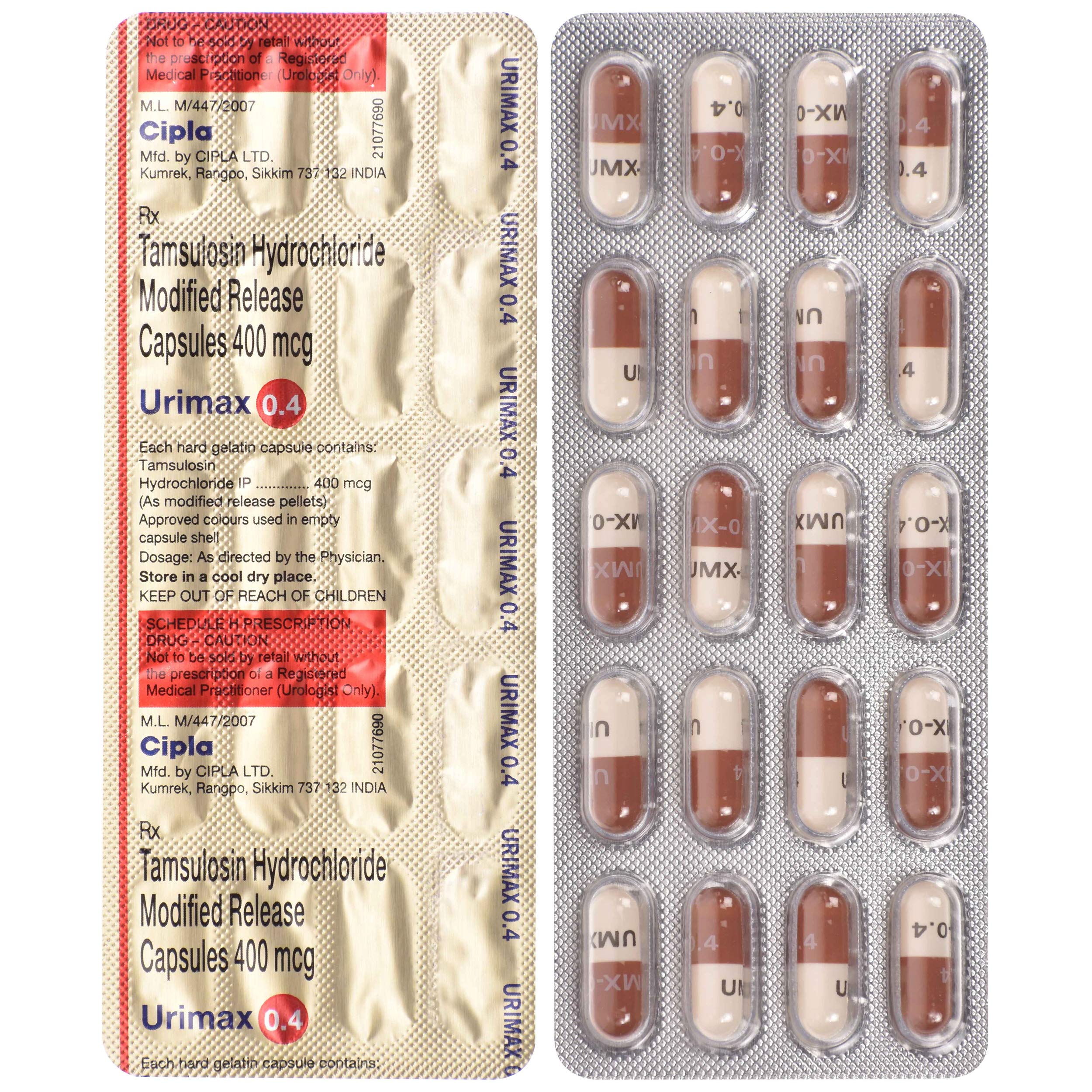 Urimax 0.4 - Strip of 20 Capsules