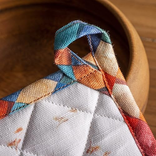 Miniatura 8 de Maison d' Hermine - Juego de 2 agarraderas con asa Tiendaia, 100% algodón, resistentes al calor, para hacer una barbacoa, cocinar, hornear, para la