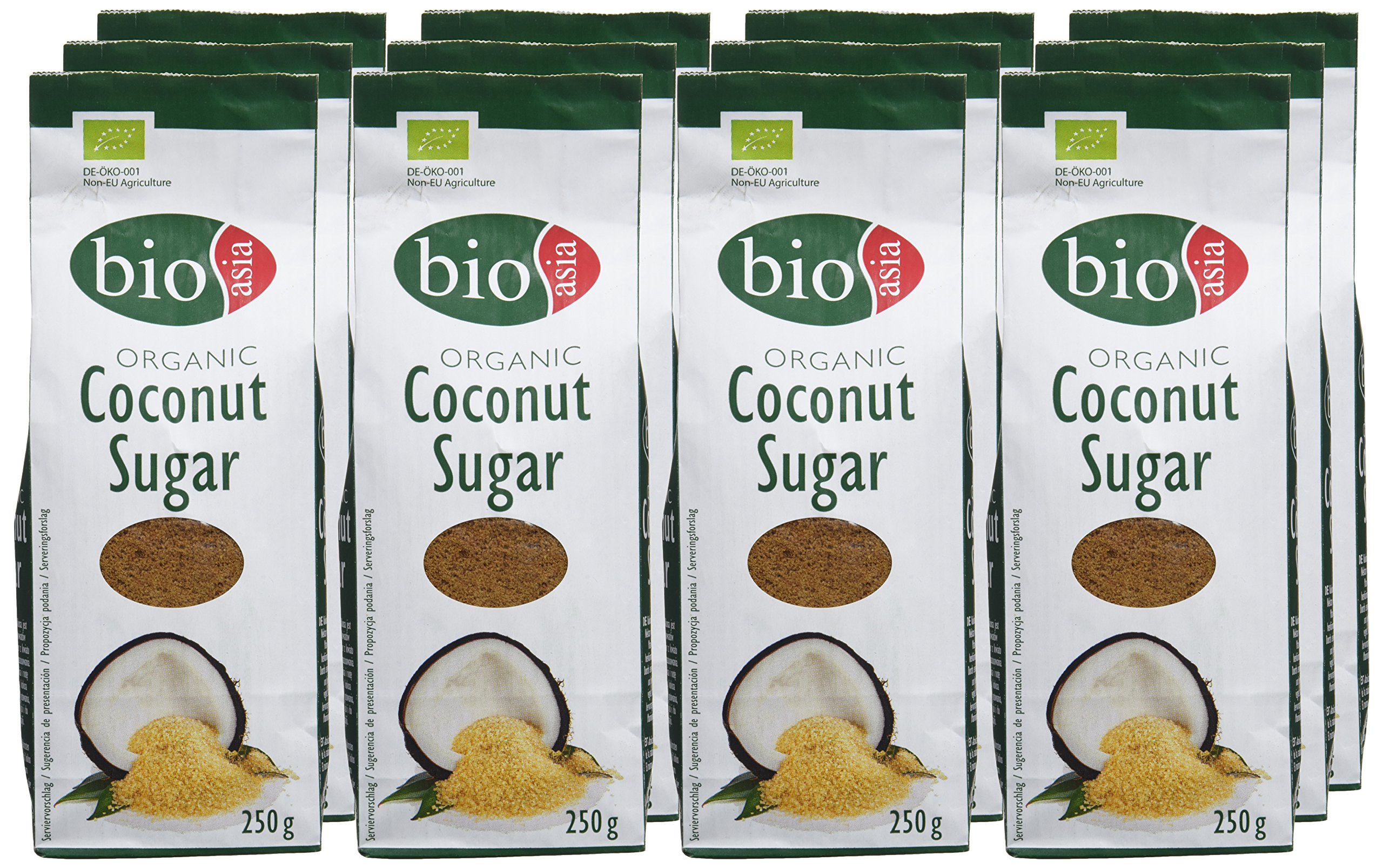 Bioasia Azúcar de Coco, Orgánica - 12 Frascos
