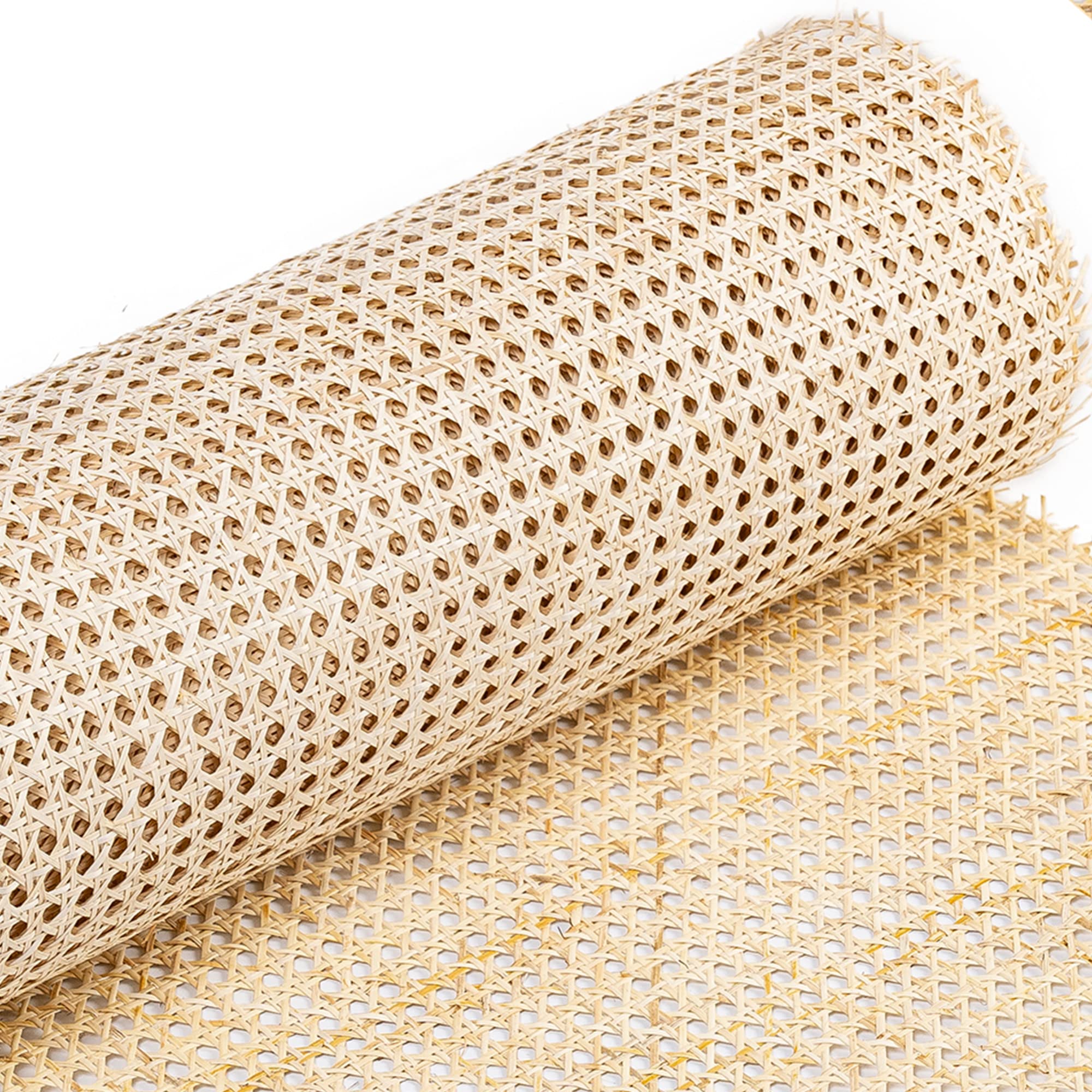 16" Width Rattan Cane Webbing Roll 2 Feet Hexagon Weave Pre-Woven Cane Mesh Net Open Weave Wicker Rattan Sheet Furniture, Chair, Cabinet, Ceiling