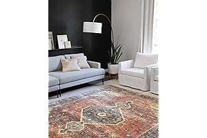 Loloi II Skye Collection Rust/Blue 5' x 7'4 13" Navajo Southwestern Area Rug