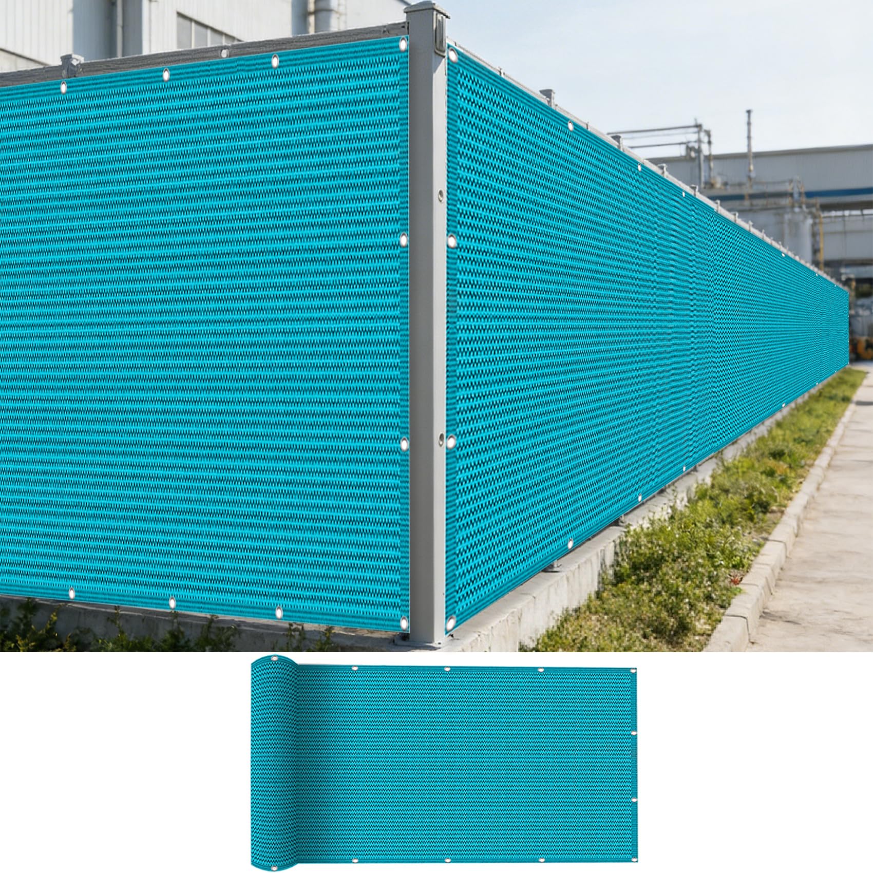 Osłona Balkonowa 3 x 3.8 m Przezroczysty, Lekki, Wiatroszczelny I UV Ochrona, Ekrany Ochronne Prywatności, Osłona Balkonu Z Oczkami I Linką Do Ogrodu Patio, Niebieski