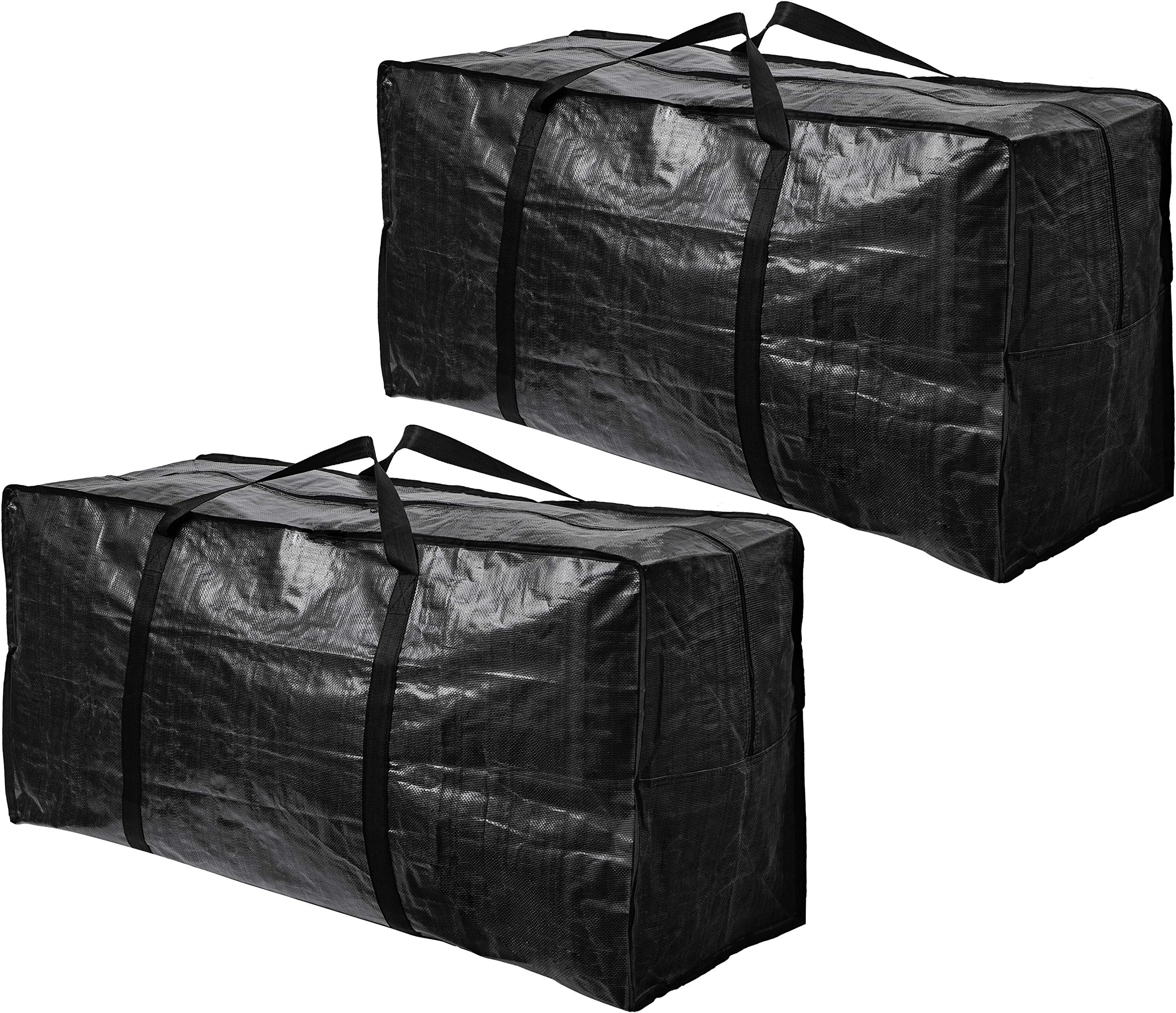 BAG-THAT! 2 XXL Moving Bags, Extra Extra Large Heavy Duty Stronger Handles Wrap Around Storage Bags Moving Totes Storage Totes Zippered Reusable Moving Supplies Moving Boxes Clothes Comforters College