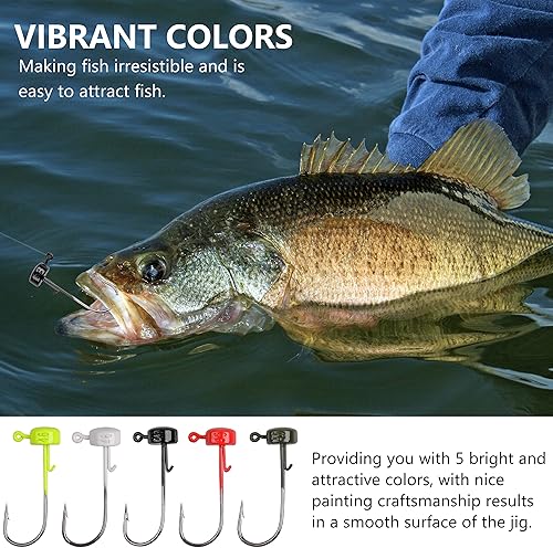 Miniatura 4 de Ned Rig - Kit de cabezas de calar, 25 piezas de anzuelos Ned Rig Cebos, cabezas de plantilla de hongos finos, anzuelos de pez de pesca, cabezales de