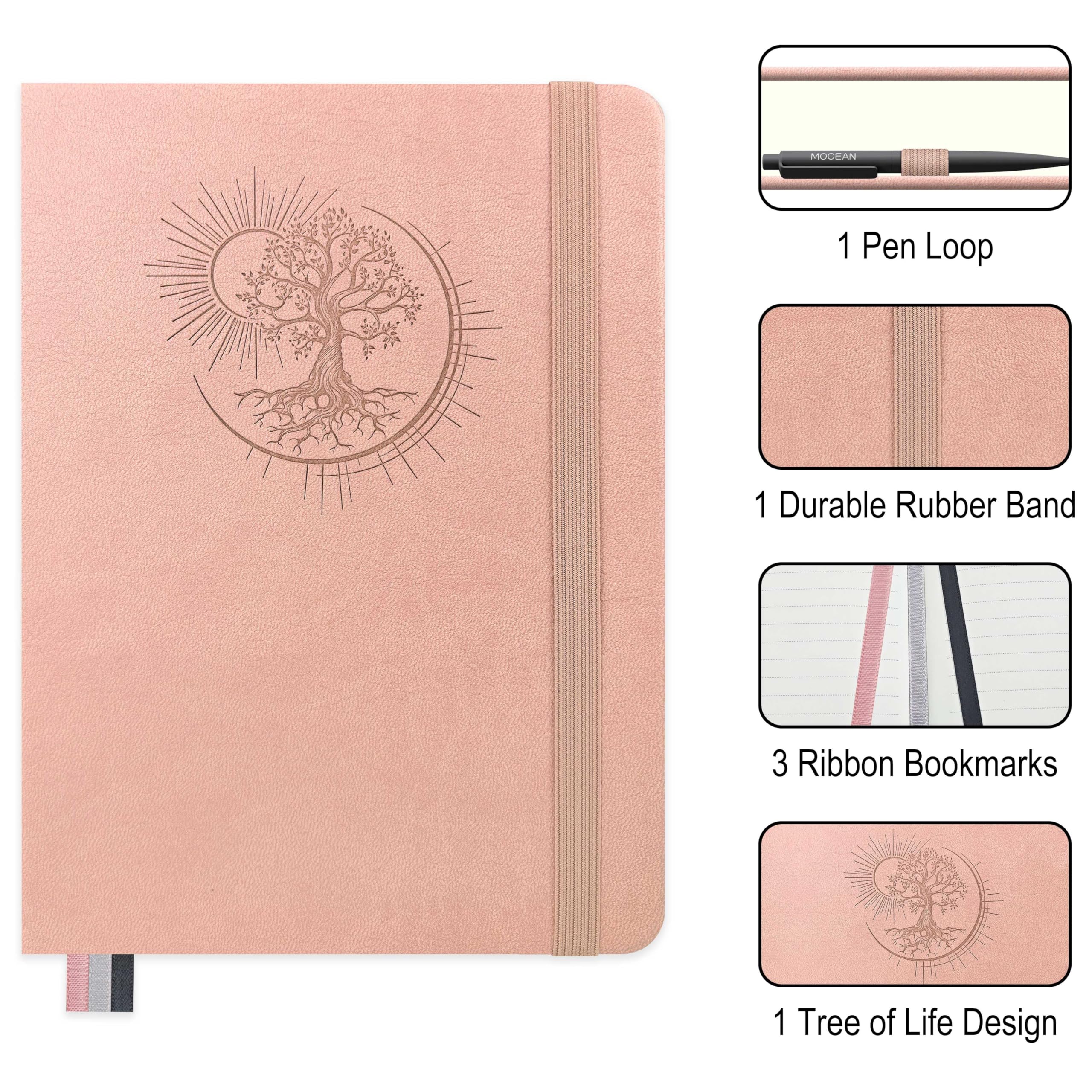Mlife A4 Notebook with Tree of Life Design, 360 Pages, 100g Paper, PU Cover, Elastic Band, Pen Holder, 3 Bookmarks - Image 3