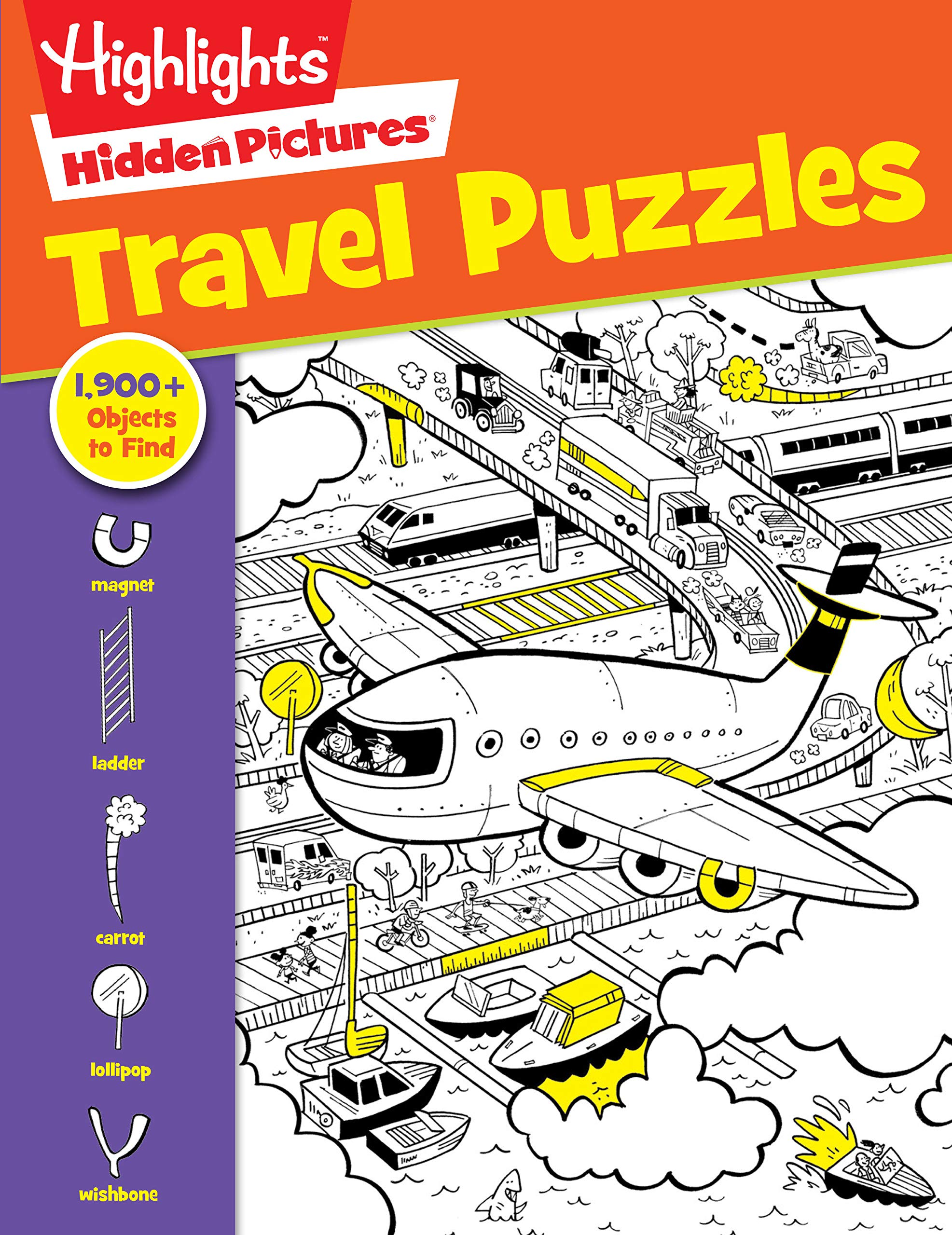 Travel Puzzles: Kids Travel Activity Book with Over 100 Hidden Picture Puzzles, Highlights Travel Games for Ages 6-12, Great Travel Gift for Road Trips & Vacations
