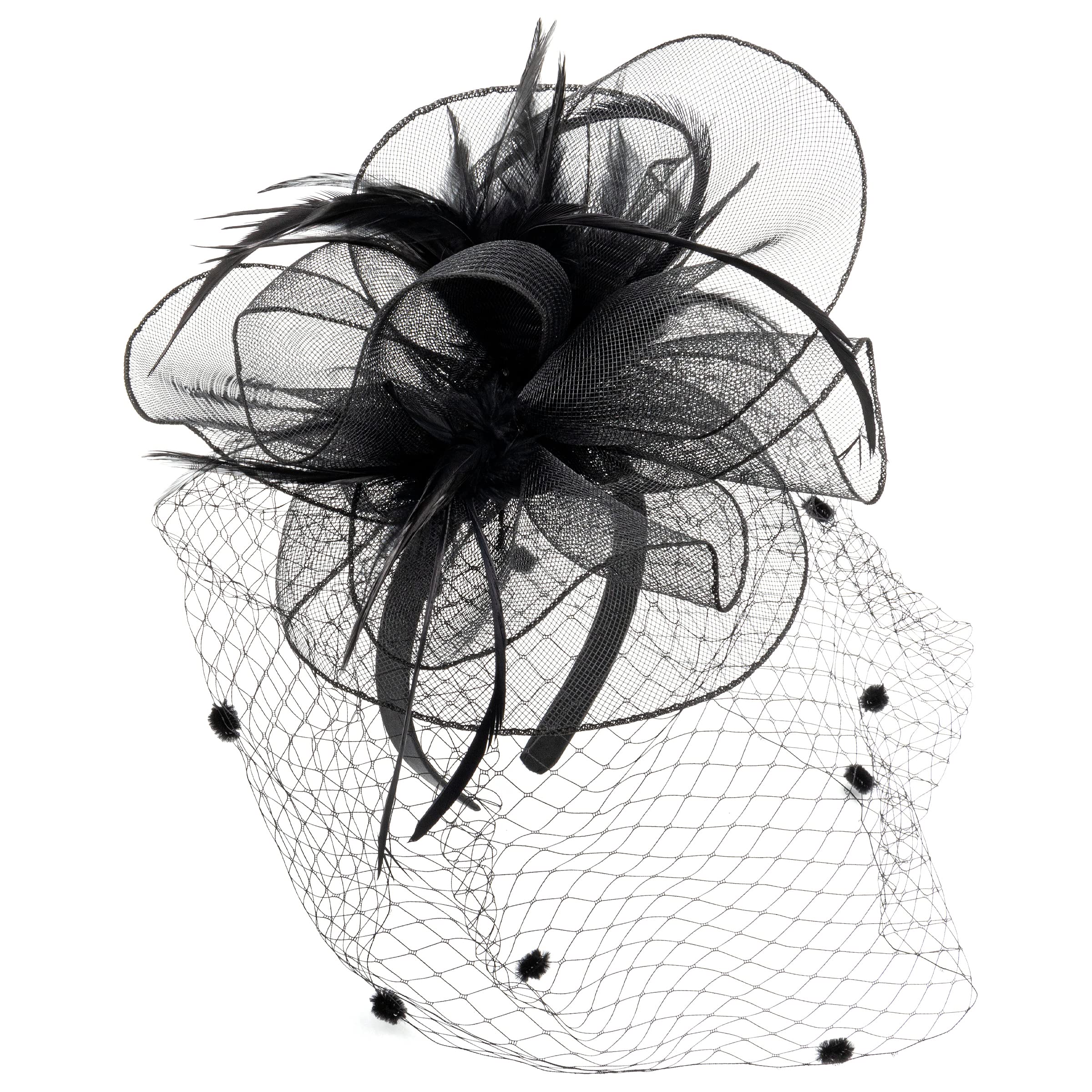 Colours & Beauty Fascinator Cabello Mujer Color Negro | Sombrero Pelo Mujer Boda | Horquillas Pelo Mujer | Diadema Fascinator Bodas | Tocado Diadema Novia | Accesorios Peinados Fiestas