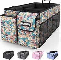 Vista 10 de HOTOR Organizador de Maletero Plegable - Compatible con SUV y Sedán, 3 Compartimentos, Gris, 31.9"×12.6"×10.6" Organización de Automóvil Resistente