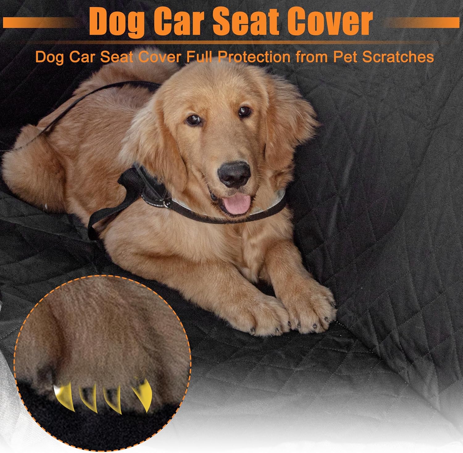uxcell Dog Car Seat Cover Pet Back Seat Extender for Dogs 600D Sturdy Waterproof Dog Hammock Bed Trunk Protector with Zipper Mesh Window Storage Pocket Convertible for Car Truck SUV