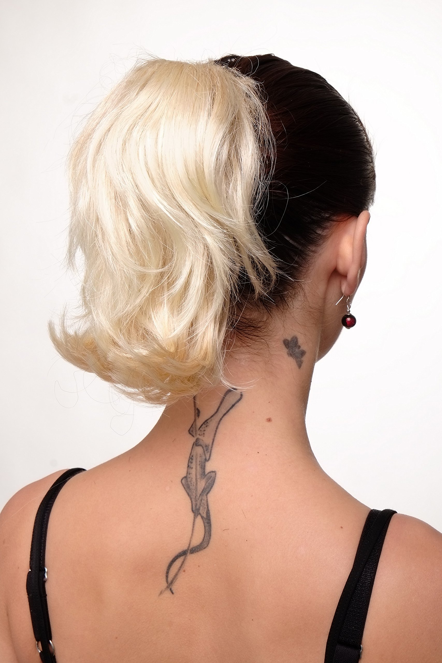 WIG ME UP - T6545-24BT613 Ponytail Hairpiece extension short wild look blond mix 10inch, Light blonde mix (24BT613), Length: 20cm - Image 2