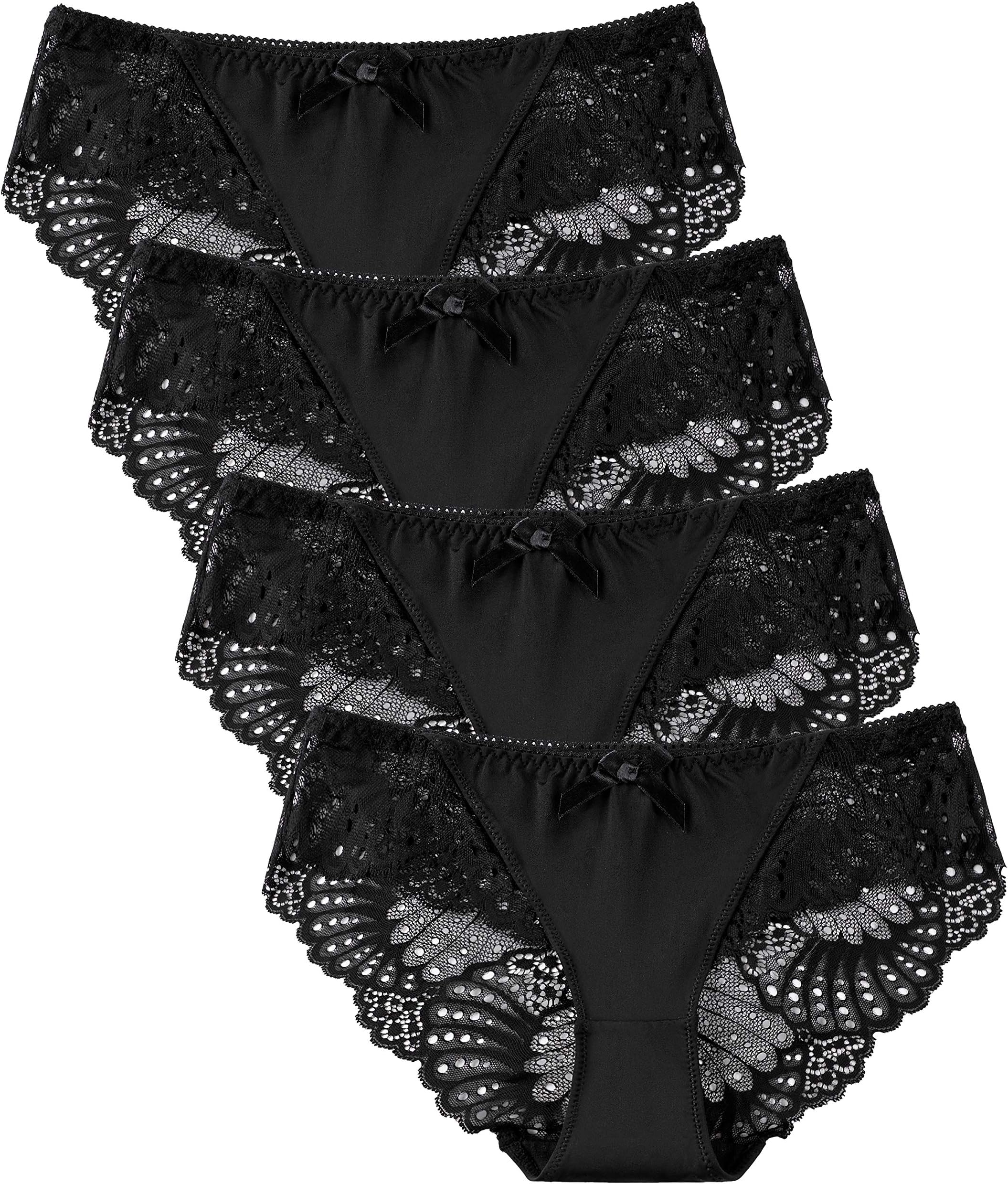 Panties Underwear Hipster Panties Sexy Lace Briefs for Women (4 Pack)
