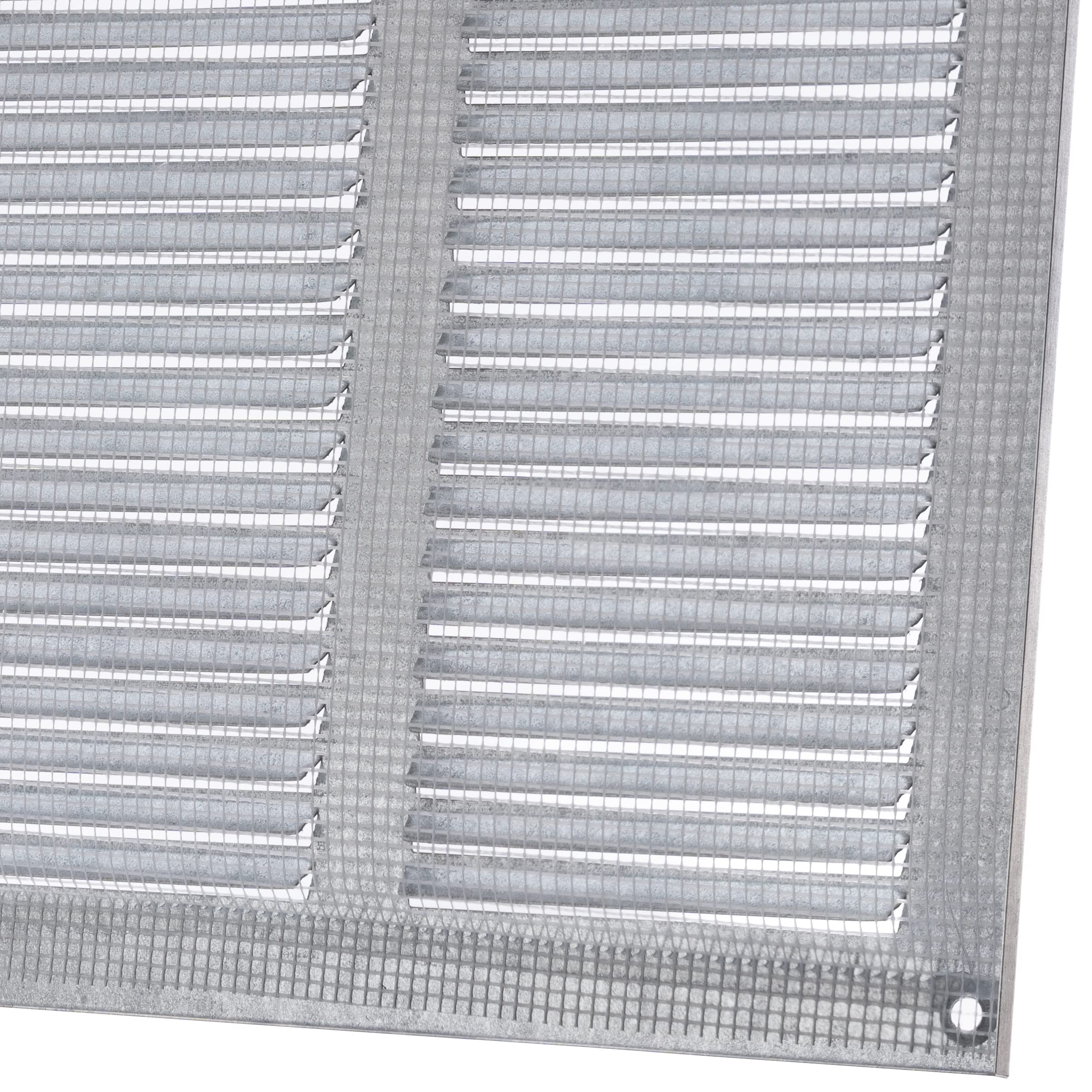 Grille de ventilation en métal galvanisé 500 x 300 mm avec protection contre les insectes - Grille pour aération - Grille d’évacuation