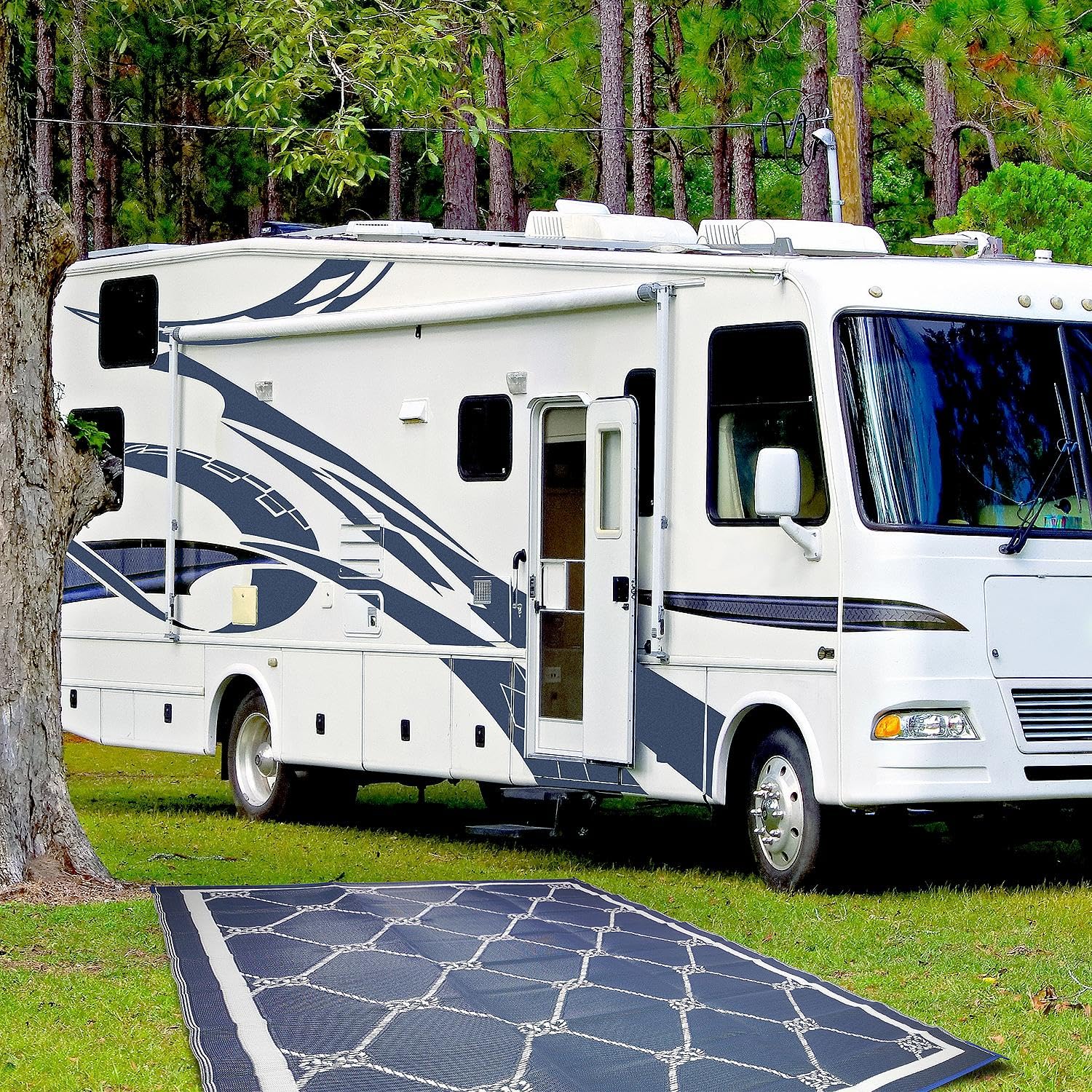 Lighted Rv Mat Reversible RV Mat Snowbird Reversible Outdoor Mat – Lightweight, Easy ...