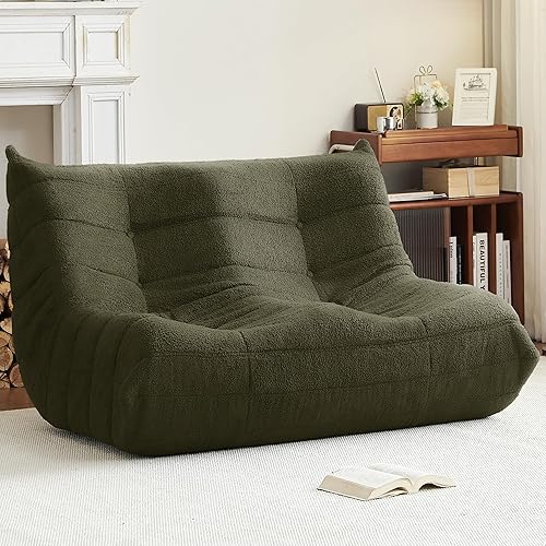 Miniatura 10 de Silla Puf, Silla Puf Fireside Sofá para Adultos, Sillas Puf para Adolescentes con Espuma de Alta Resistencia, Espuma Viscoelástica y Base