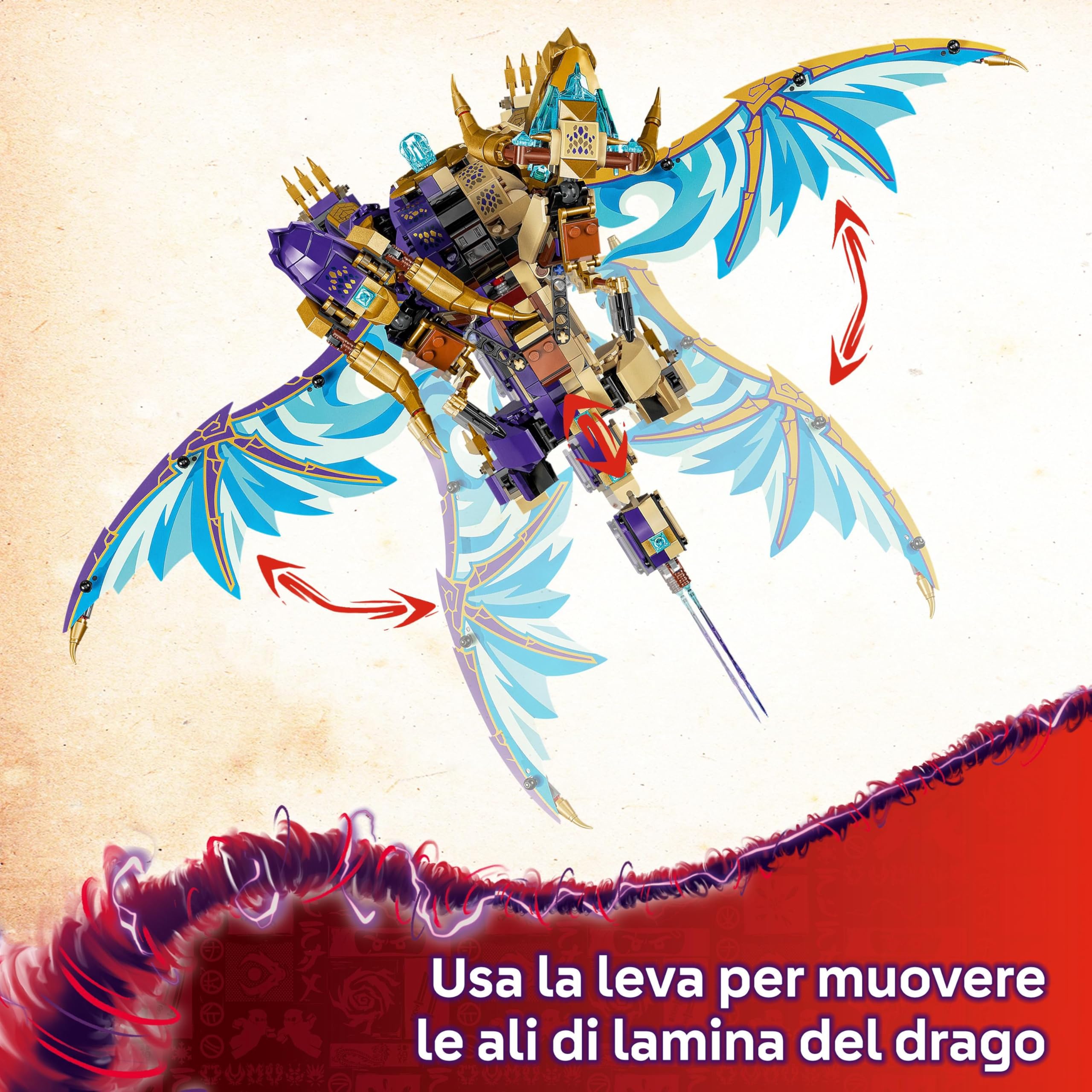 LEGO NINJAGO l’Arco Dragone della Concentrazione, Giocattolo con Drago, 8 Minifigure e Spinner Spinjitzu, Giochi per Bambini e Bambine da 9 Anni, Regalo di Compleanno per fan di Dragons Rising - 71836