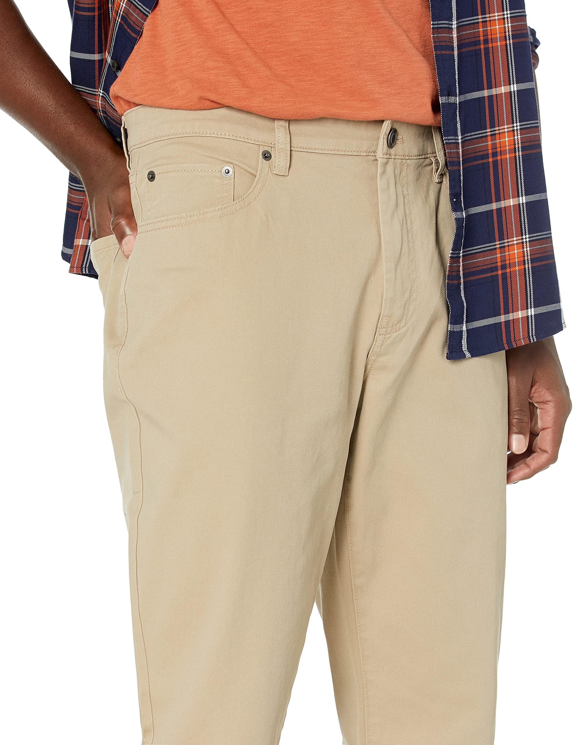 Snapklik.com : Essentials Mens Athletic-Fit 5-Pocket Stretch Twill Pant