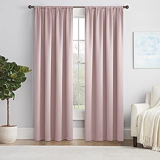 Eclipse Solid Thermapanel Modern Room Darkening Rod Pocket Window Curtai...