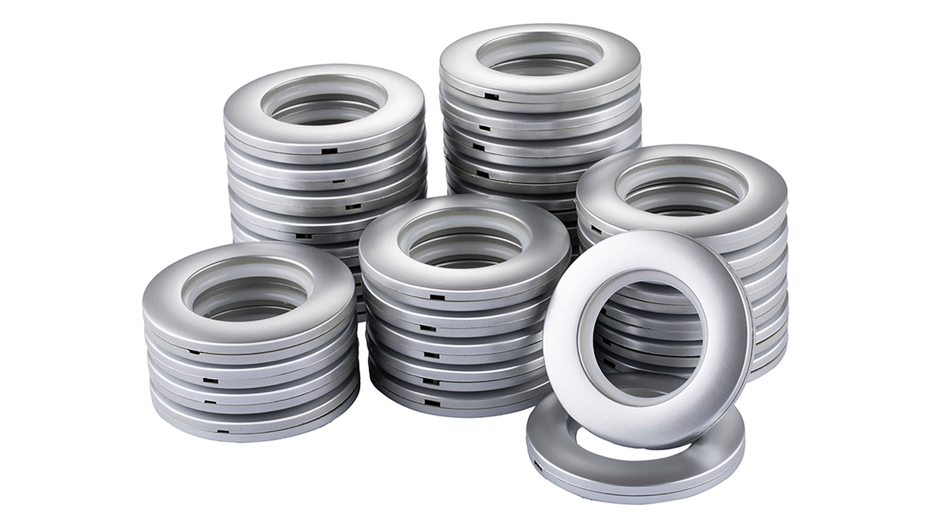 32 Pack Curtain Grommets,DeSS Inner Diameter 1-9/16(40mm) Curtain Eyelet Rings Nanoscale Low Noise Roman Ring (Matt Silver)