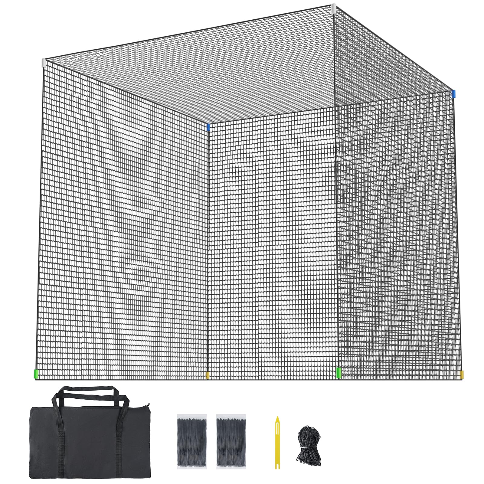aikeec Golf Practice Hitting Net: 10 x10x 10 Ft with 5-Layer Reinforced Polyester Mesh, Roped Edges - Driving Range for Indoor/Outdoor Use, Garage Backyard, Golf Simulator (Frame Not Included)