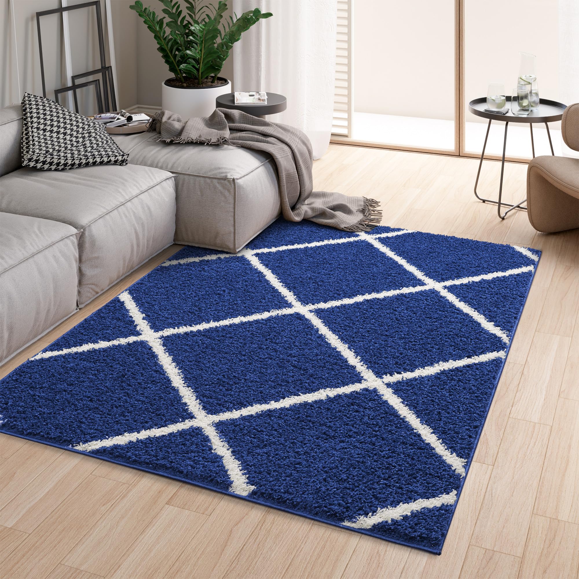 homeart Area Rug, Super Soft Geometric Shaggy Rugs for The Living Rooms Bedrooms And Kitchen, Modern - Image 2