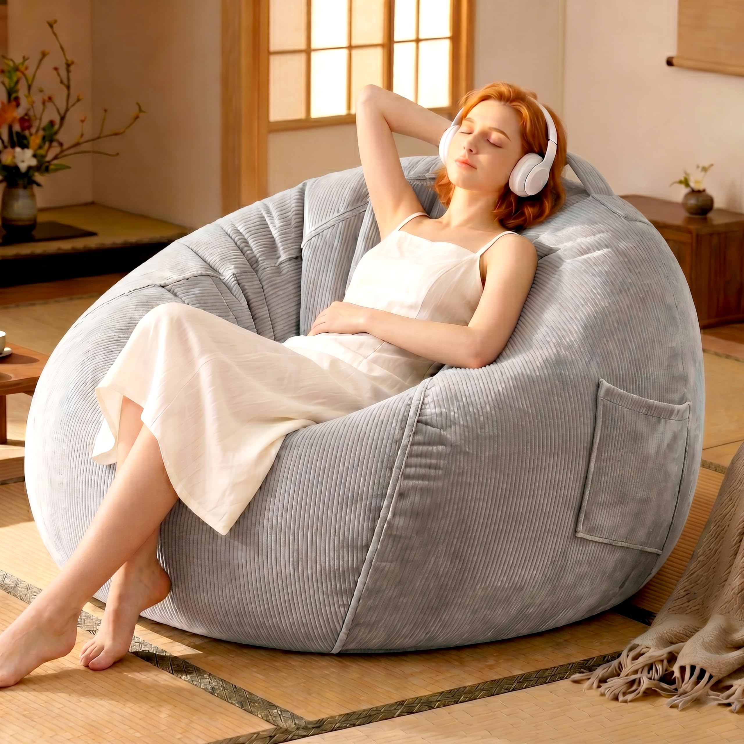 Amazon.co.jp: Lovikon ビーズクッション 特大 100*80cm 一人掛け