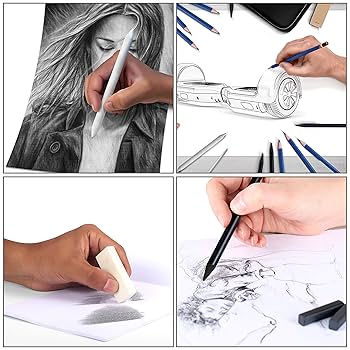 Amazon | Kurtzy スケッチ グラファイトチャコール 描画鉛筆