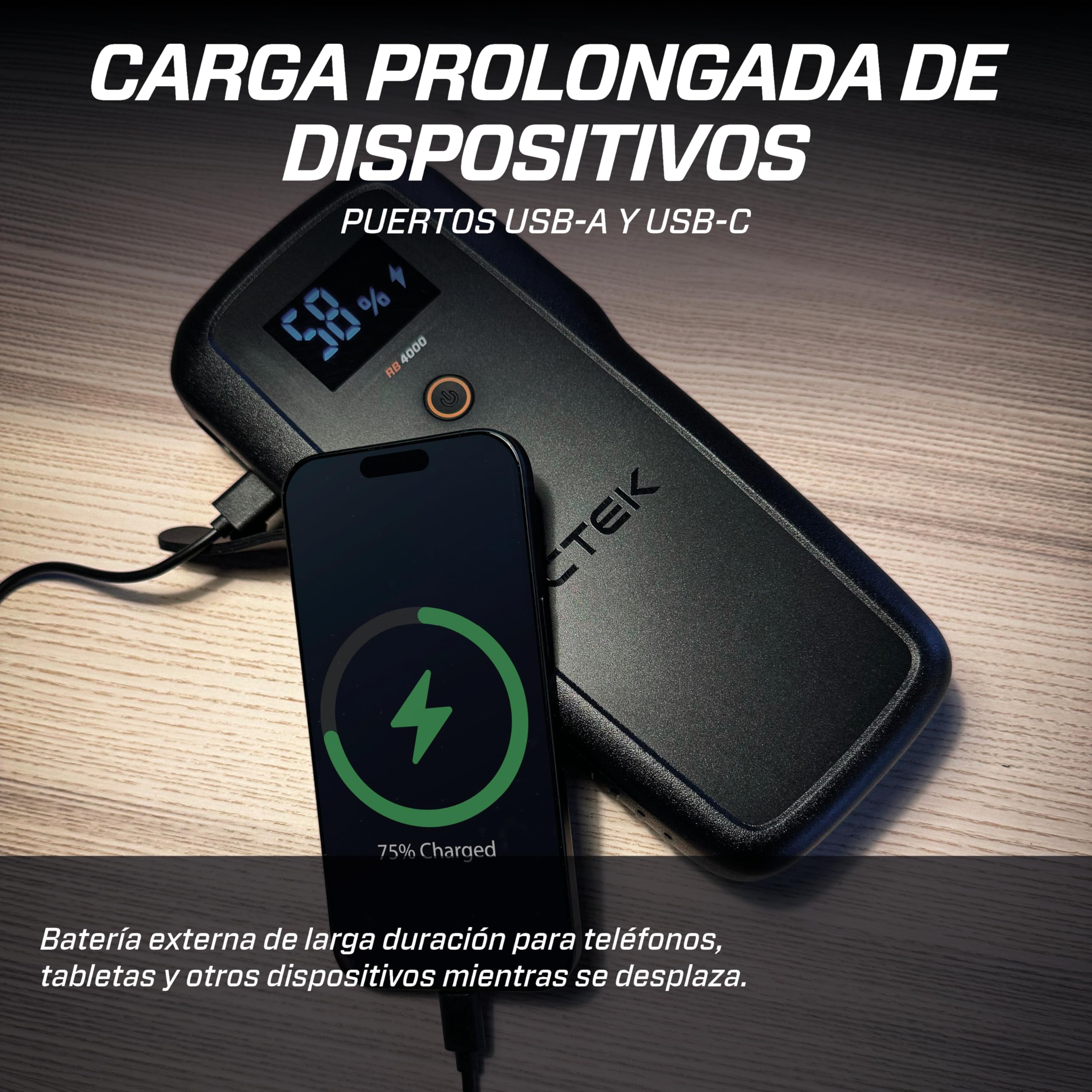 CTEK RB 4000 Arrancador Portátil – Corriente Máxima de Batería 4000A, Booster para Baterías de 12V en Vehículos Diésel y Gasolina