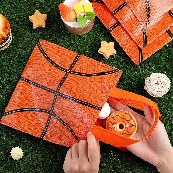 MIMIND 24 Pcs Basketball Goodie Bags Snack Bags Party Wrapping Supplies