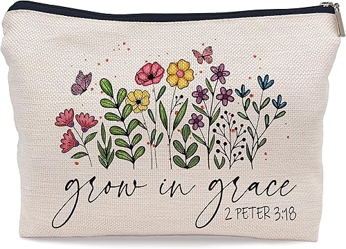 Ayxvt Bolsa de cosméticos God Grant Me Peace, divertida cita cristiana humorística decorativa para mujer, bolsa de maquillaje con cremallera,