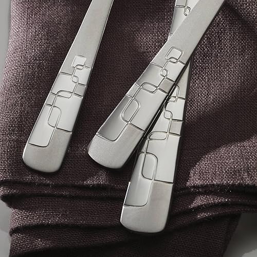 Miniatura 7 de Oneida Quadratic - Cubiertos de 20 piezas servicio para 4 acero inoxidable 180 juego de cubiertos 36 x 63 x 103 pulgadas