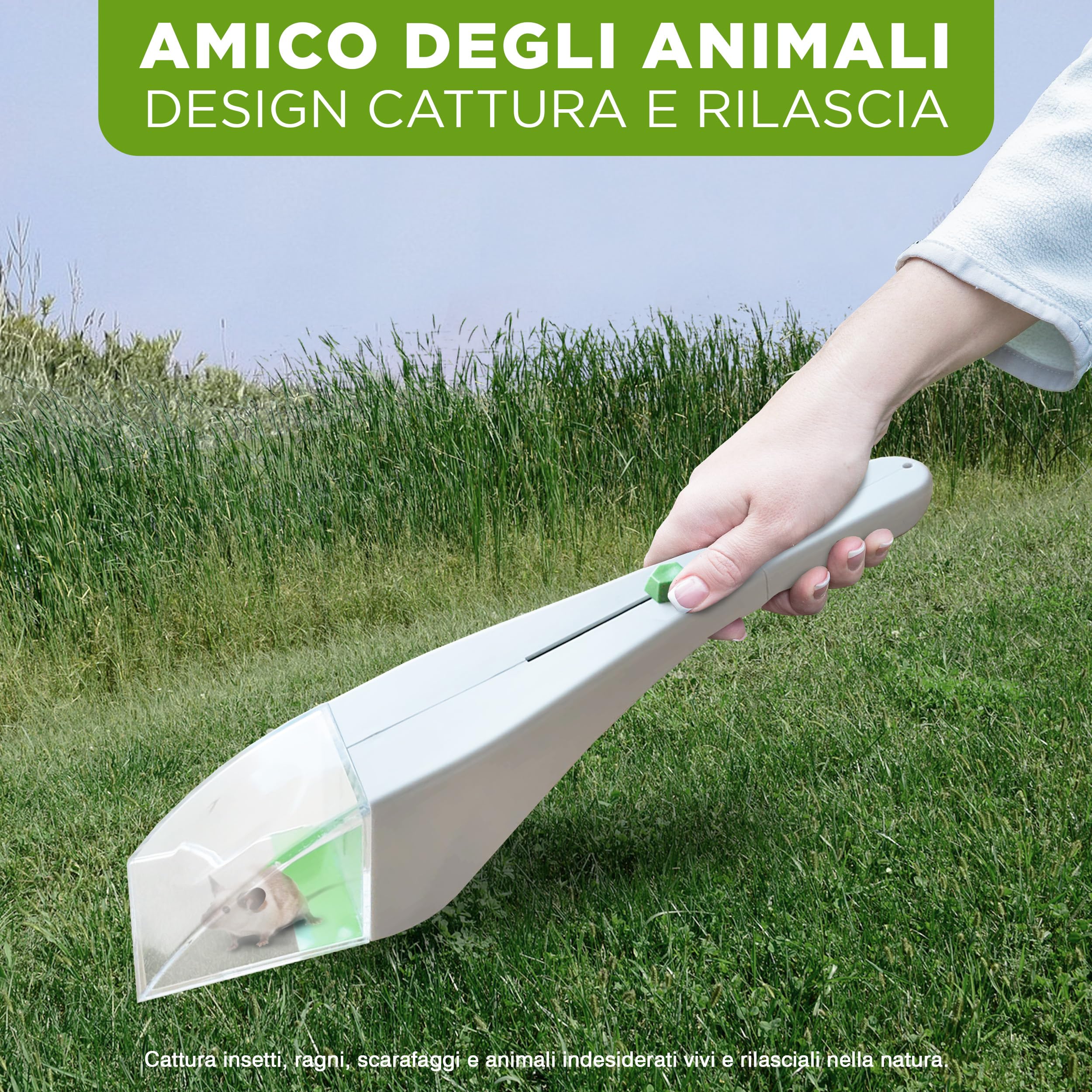 ISOTRONIC cattura insetti ragni manico telescopico ecologica lente ingrandimento visione ottimale casa giardino rimozione senza contatto 3 pezzo efficace sicuro interno esterno difesa cruelty free