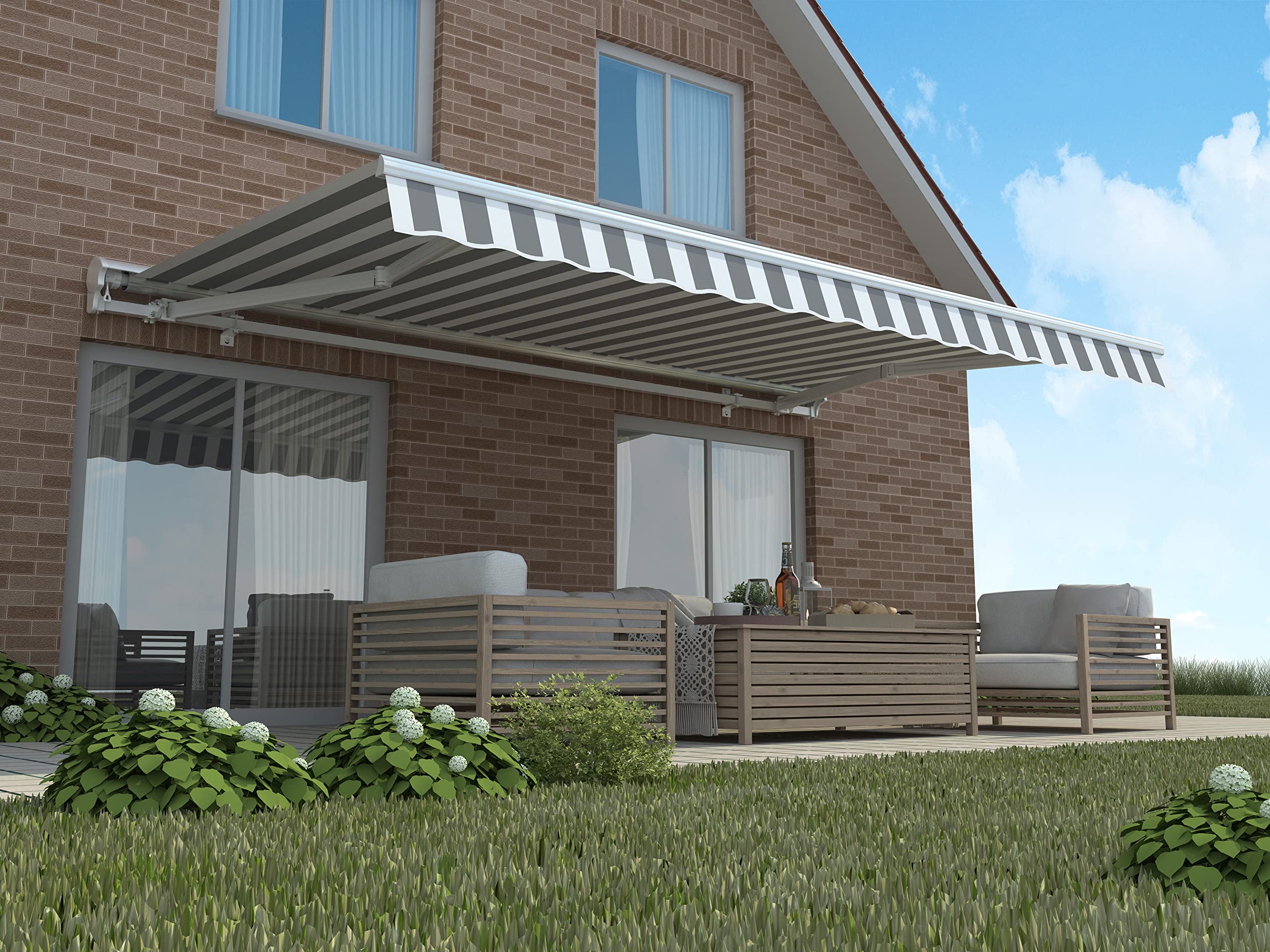 home Trends Markisen Wandkonsole Wandhalterung für Gelenkarm- und Halbkassettenmarkisen SPP058 mit Befestigung (1, Alu-40mm-Antrazit)