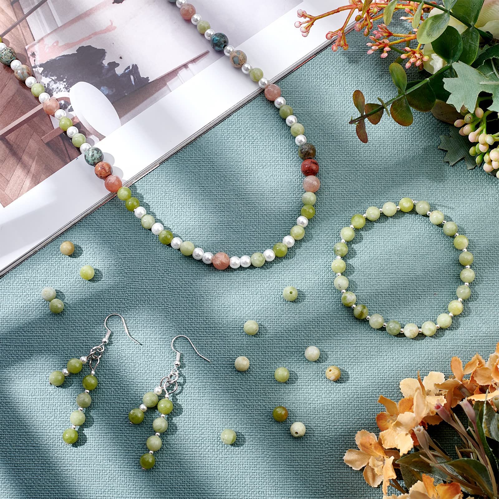 Arricraft 5 Hebras De Cuentas De Piedra Natural, Cuentas Sueltas De Piedras Preciosas Facetadas De 0.18 A 0.118 Pulgadas, Cuentas Redondas De Piedra Auténtica Para Hacer Pulseras, Collares, Joyas