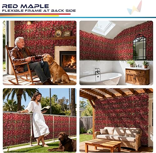 Miniatura 145 de Windscreen4less 6 paneles artificiales de boj de 20 x 20 pulgadas, seto topiario, plantas, hierba, pantalla de privacidad para exteriores, Boj